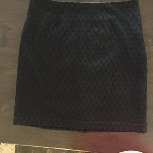 Merona Skirt Navy With Black Lace Overlay Straight